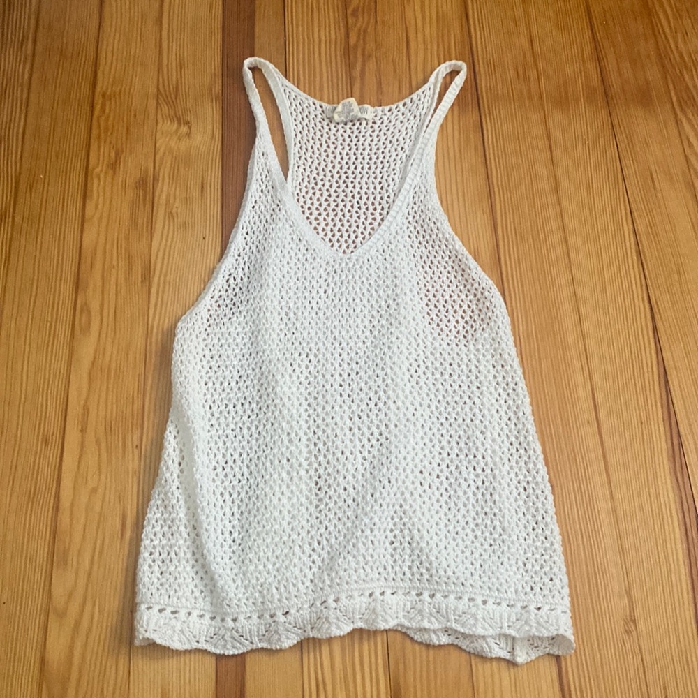 Beach cover up white tank
